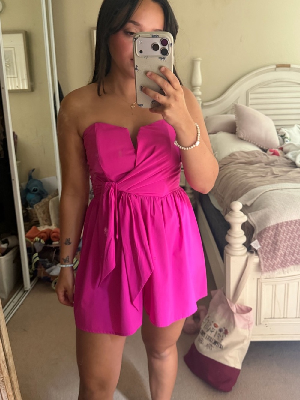 Mustard Seed Magenta Strapless Romper – Size S
